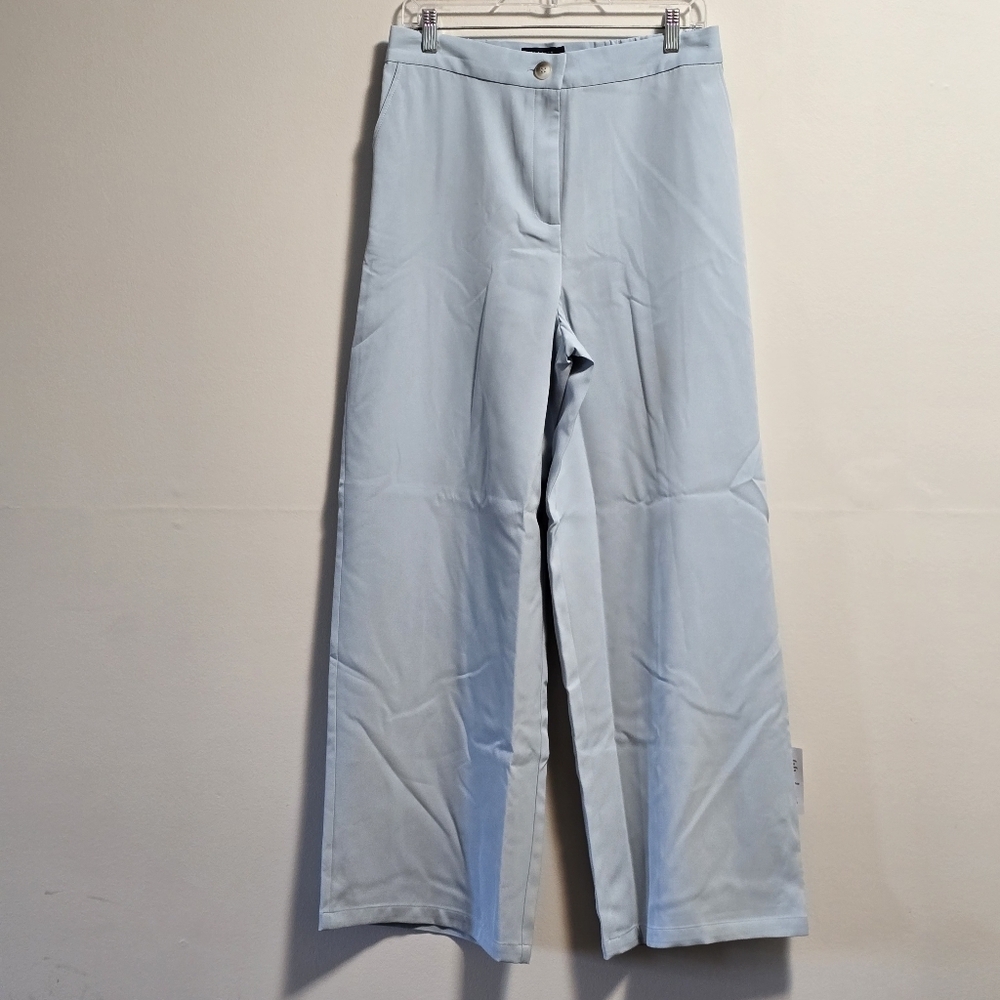 Asos design high waisted wide leg pants color light blue size 8